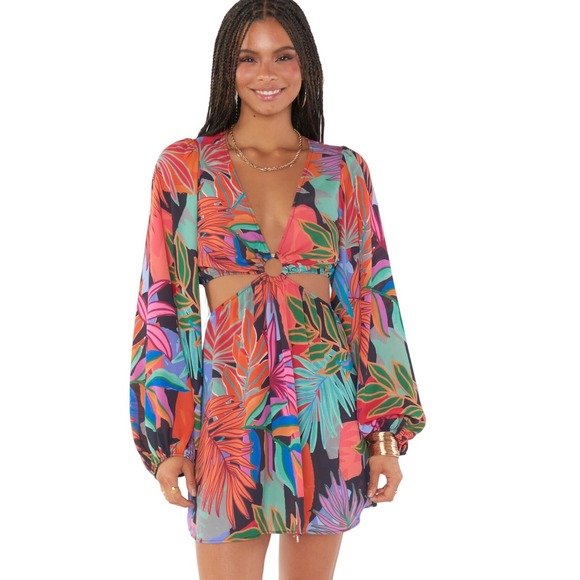 Show Me Your MuMu Dresses & Skirts - Show Me Your Mumu-Go Out, Cut Out, Mini Dress Tropical Paradise print, Size S